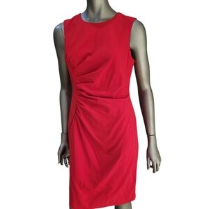 50B. Calvin Klein Red Midi Dress - Size 8